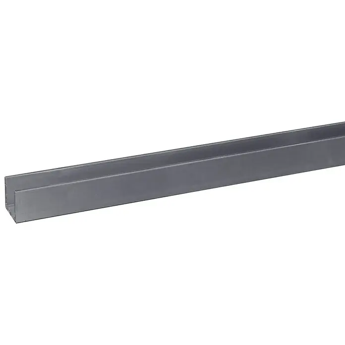 U-profiel Alu 200 cm - l x b x h: 200 cm x 15 mm x 15 mm, Aluminium, Grijs - Close-up