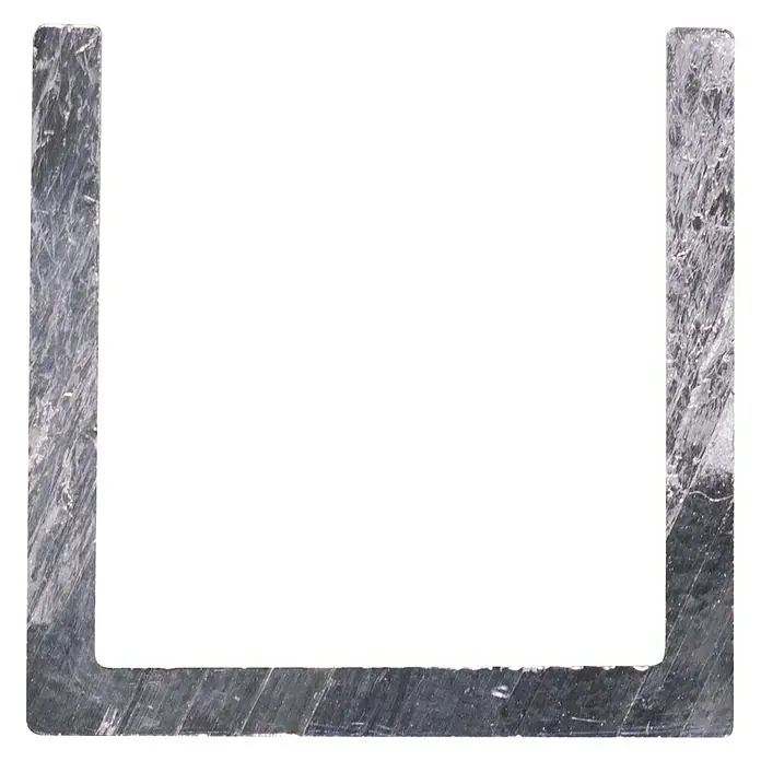 U-profiel Alu 200 cm - l x b x h: 200 cm x 20 mm x 20 mm, Aluminium, Grijs - Bovenaanzicht