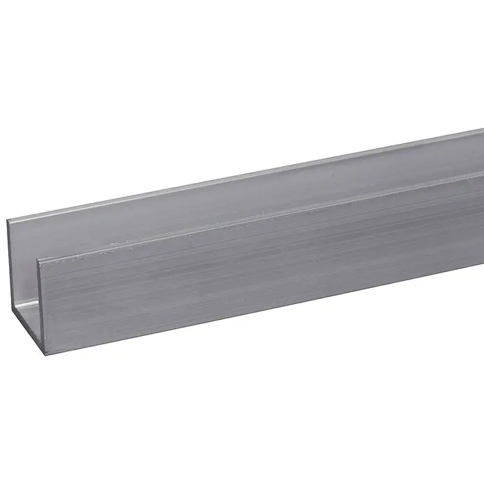 U-profiel Alu 200 cm - l x b x h: 200 cm x 20 mm x 20 mm, Aluminium, Grijs - Close-up