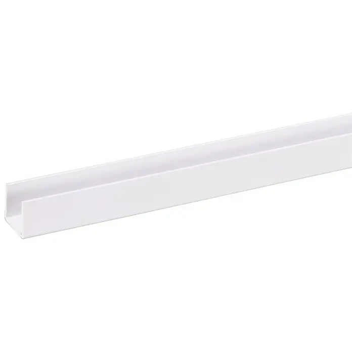 U-profiel Plaat < 18 mm - l x b x h: 260 cm x 21 mm x 18 mm, Kunststof, Wit - Close-up