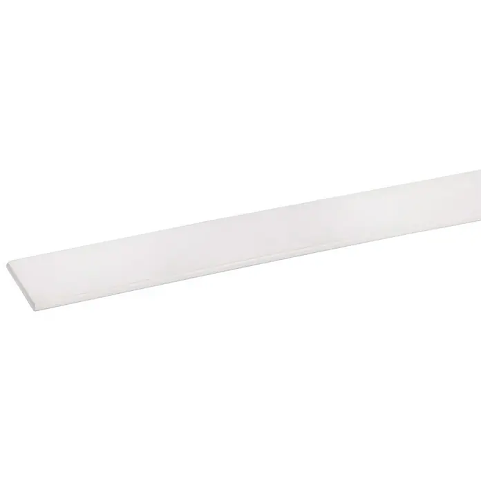 Afdekprofiel 260 cm - l x b x h: 260 cm x 20 mm x 2 mm, Kunststof, Wit - Close-up