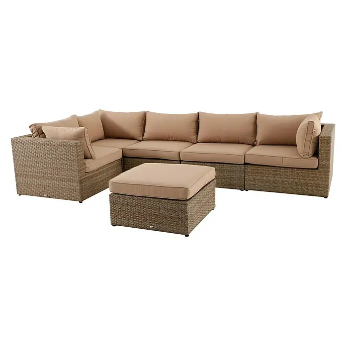 Sunfun Conjunto de muebles Ocala - 6 piezas, Taupe - Vista angular