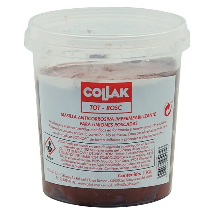 Collak Masilla TOT-ROSC impermeable - 1 kg, Marrón - Vista frontal
