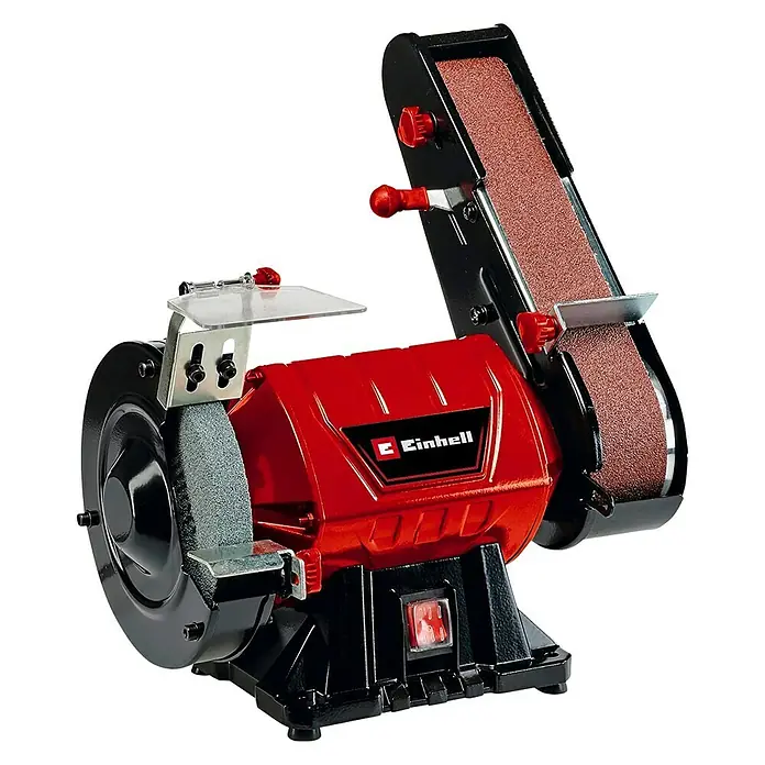 Einhell Esmeriladora combinada TC-US 350 - 350 W, Diámetro muela abrasiva: 150 mm, 2.980 r.p.m. - Vista angular