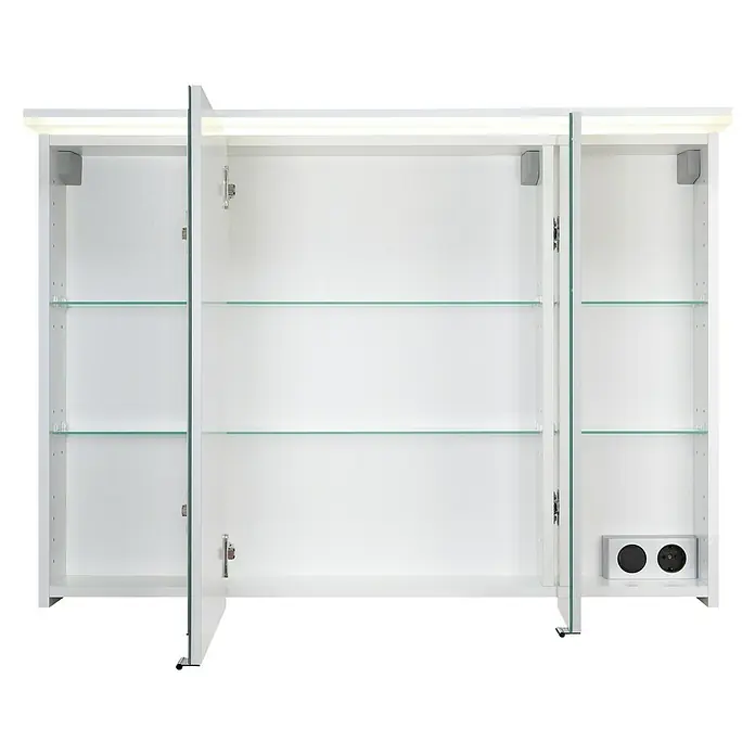 Riva Matrix LED-Spiegelschrank - B x H: 100 x 72,4 cm, Mit Beleuchtung, Holz, Weiß - Vorderansicht