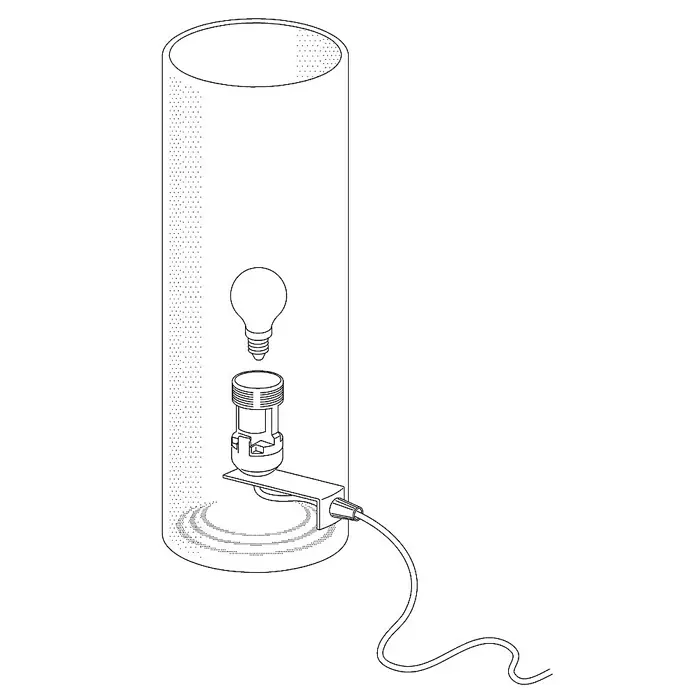 Eglo Tischleuchte rund Geo - 60 W, Ø x H: 120 mm x 35 cm, Weiß, Weiß, E27 - Skizze