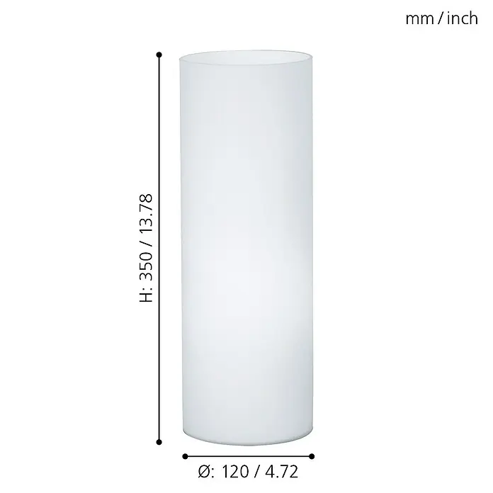 Eglo Tischleuchte rund Geo - 60 W, Ø x H: 120 mm x 35 cm, Weiß, Weiß, E27 - Skizze