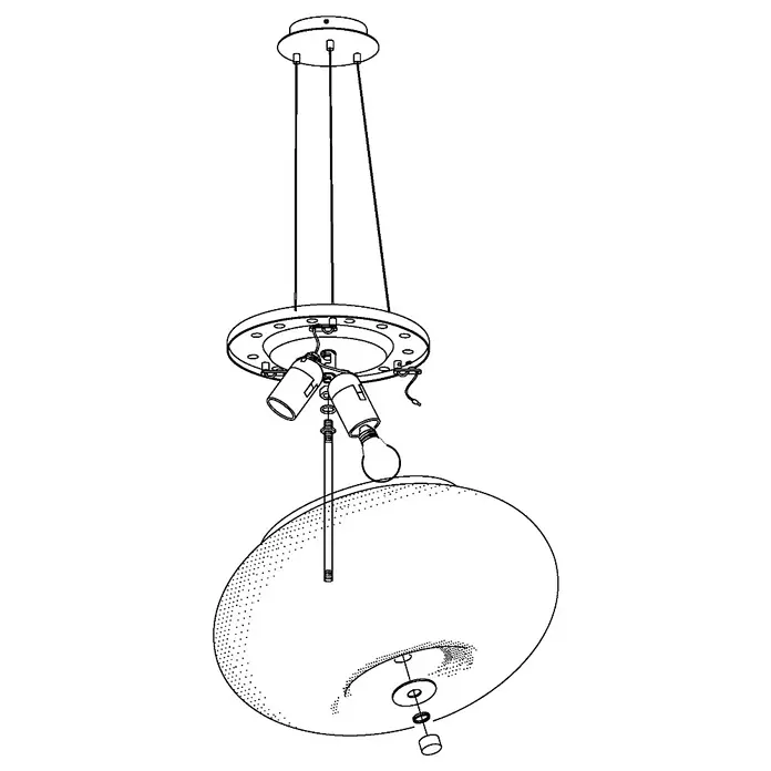 Eglo Pendelleuchte - Ø x H: 350 mm x 110 cm - Skizze