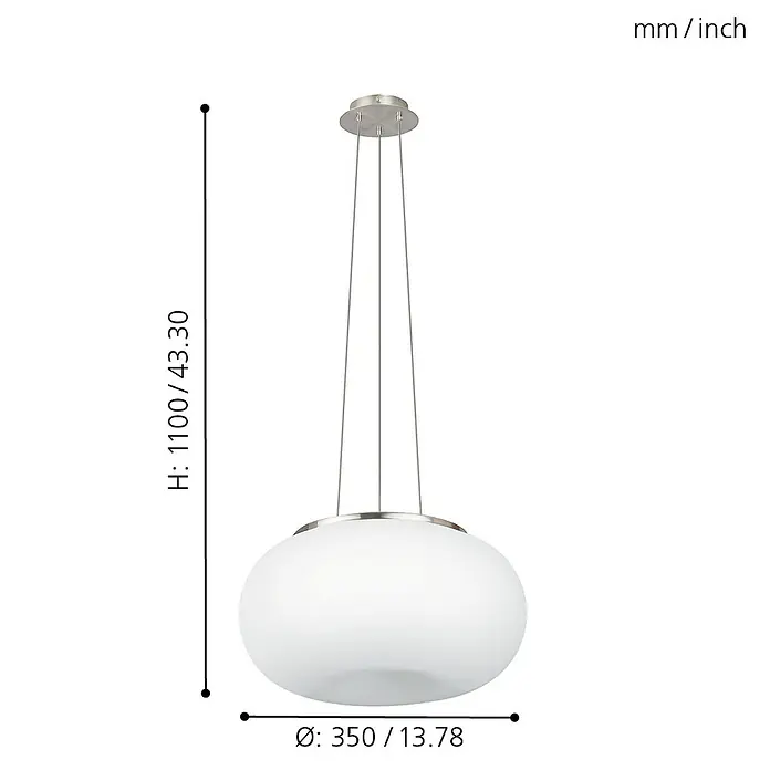 Eglo Pendelleuchte - Ø x H: 350 mm x 110 cm - Skizze