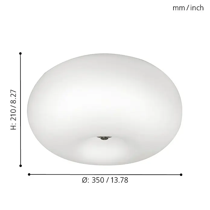 Eglo Deckenleuchte rund Optica - 120 W, Ø x H: 350 mm x 21 cm, E27 - Skizze