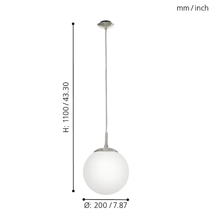 Eglo Pendelleuchte rund Rondo - Durchmesser: 200 mm - Skizze