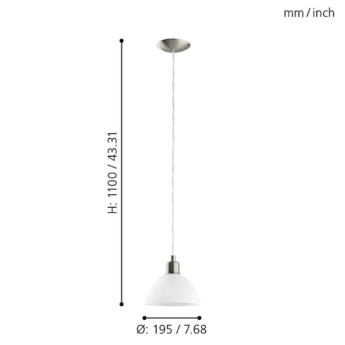 Eglo Pendelleuchte rund Brenda - Durchmesser: 195 mm - Skizze