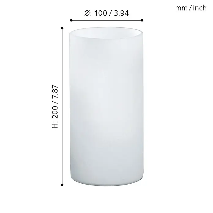 Eglo Geo Tischleuchte rund - 60 W, Ø x H: 100 mm x 20 cm, Weiß, Weiß, E14 - Skizze