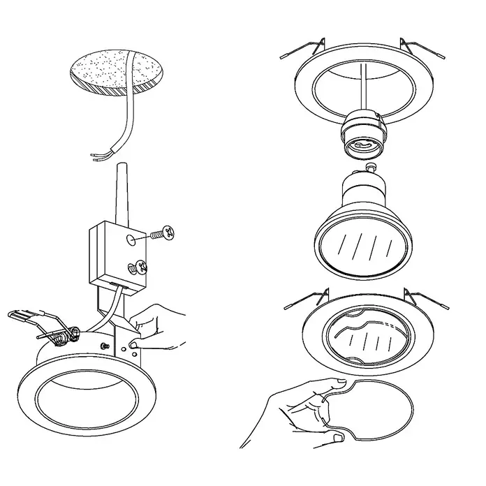 Eglo LED-Einbauleuchten-Set Peneto - 9 W, Nickel matt, 3 Stk., Warmweiß, IP20 - Skizze