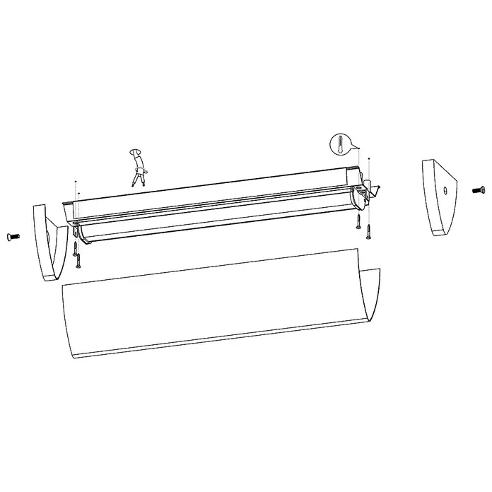 Eglo LED-Wandleuchte Gita - 8,3 W, Chrom, Weiß, L x B x H: 35 x 7,5 x 7,5 cm - Skizze