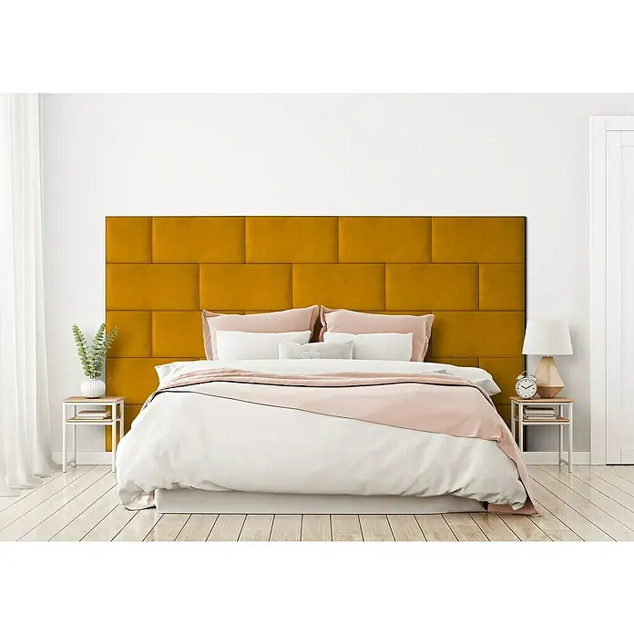 Fllow Deko-Wandpolster Set Velvet A1 - 3 x 4 mm, Senf - Stimmungsaufnahme