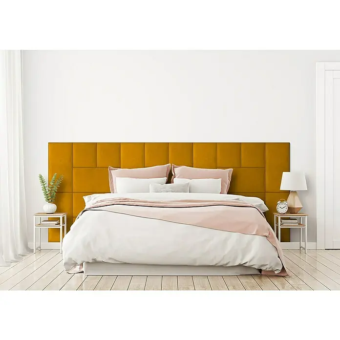 Fllow Deko-Wandpolster Set Velvet A2 - 270 x 150 cm, Senf - Stimmungsaufnahme