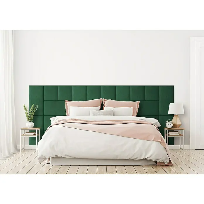 Fllow Deko-Wandpolster Set Velvet A2 - 270 x 150 cm, Grün - Stimmungsaufnahme