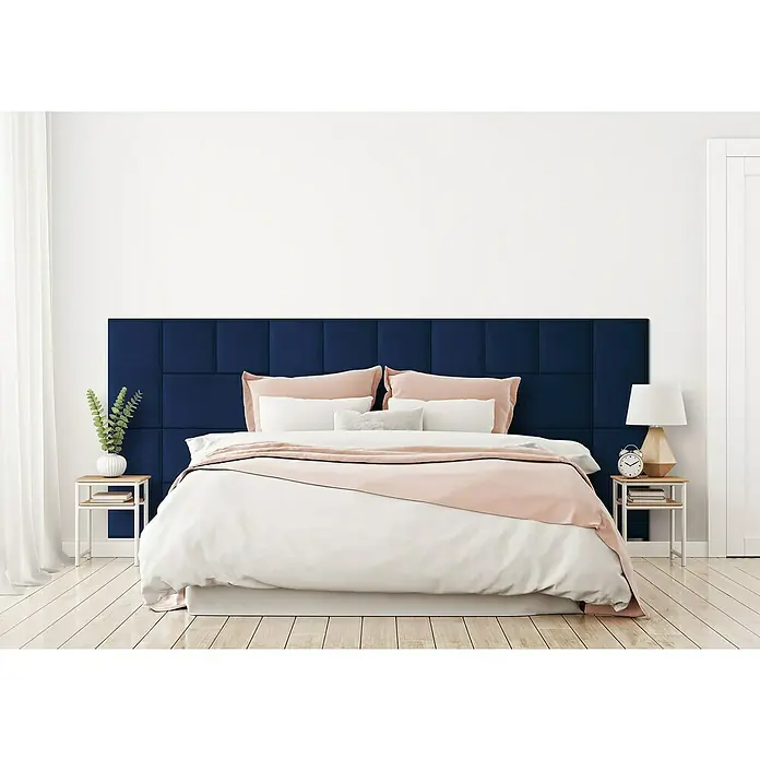 Fllow Deko-Wandpolster Set Velvet A2 - 270 x 150 cm, Blau - Stimmungsaufnahme