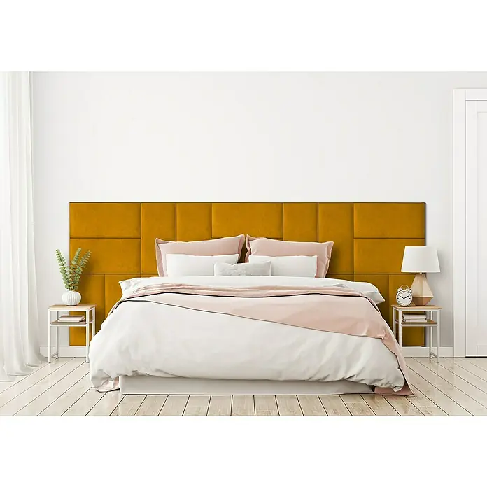 Fllow Deko-Wandpolster Set Velvet A3 - 270 x 150 cm, Senf - Stimmungsaufnahme