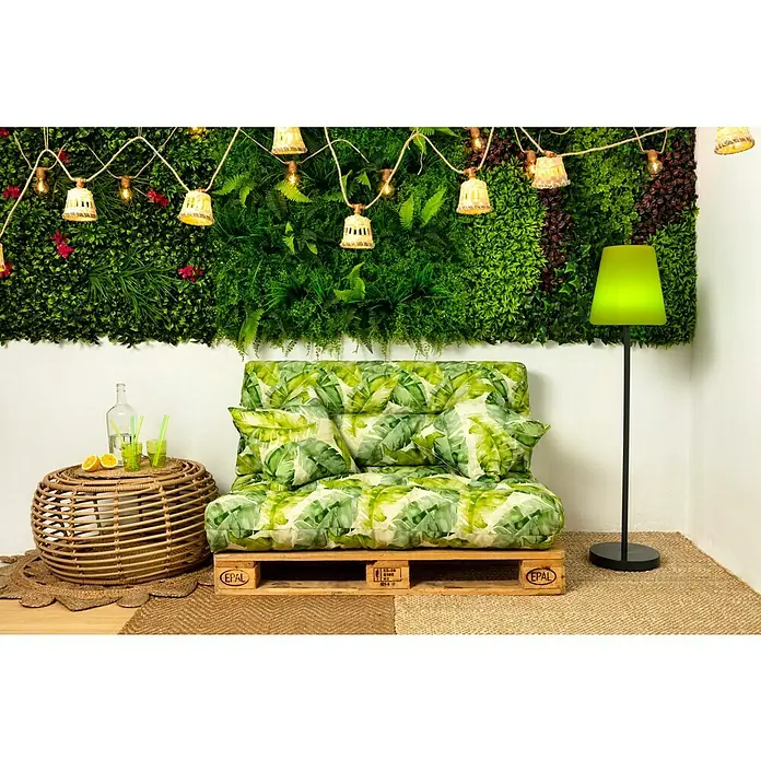Set cojines para palet Garden - 120 x 80 x 20 cm, Verde, 100 % acrílico - Foto ambiente