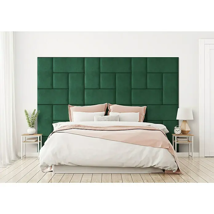 Fllow Deko-Wandpolster Set Velvet A4 - 270 x 150 cm, Grün - Stimmungsaufnahme