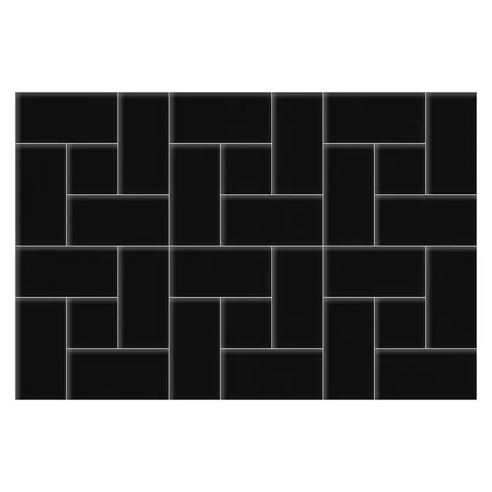 Fllow Deko-Wandpolster Set Velvet A4 - 270 x 150 cm, Schwarz - Draufsicht