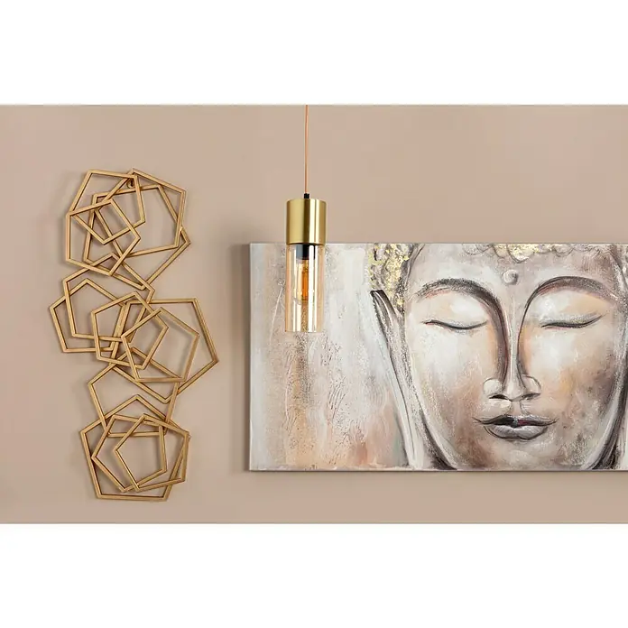 Placa metálica Pentágonos - 40 x 91 cm - Foto ambiente