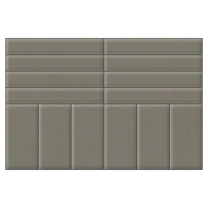 Fllow Deko-Wandpolster Set Velvet B2 - 270 x 150 cm, Taupe - Draufsicht