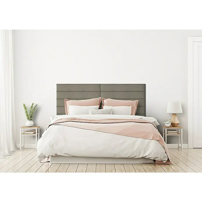 Fllow Deko-Wandpolster Set Velvet B2 - 270 x 150 cm, Taupe - Stimmungsaufnahme