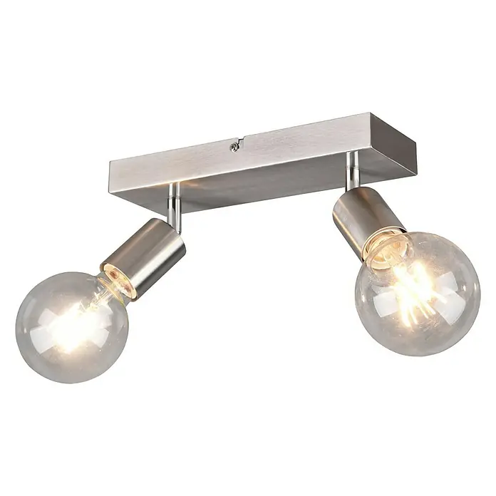 Trio Lighting Regleta Vannes - 40 W, 2 ud., L x An x Al: 9 x 26 x 12 cm, Níquel mate - Vista angular