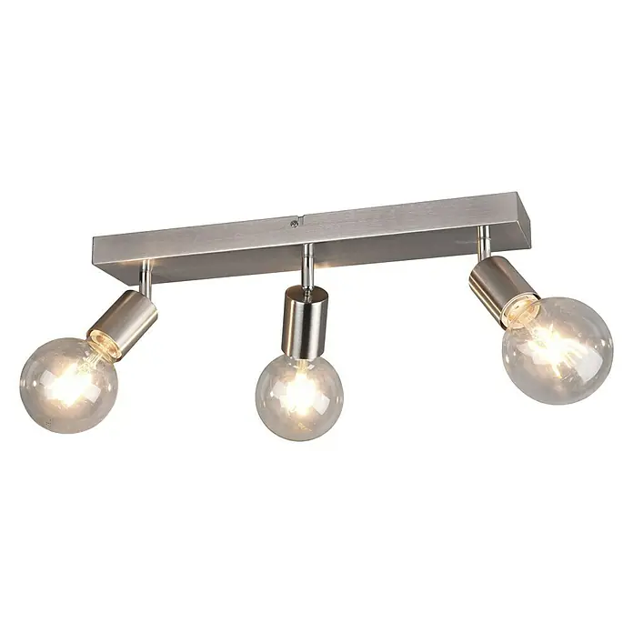 Trio Lighting Regleta Vannes - 40 W, 3 ud., L x An x Al: 9 x 44 x 12 cm, Níquel mate - Vista angular