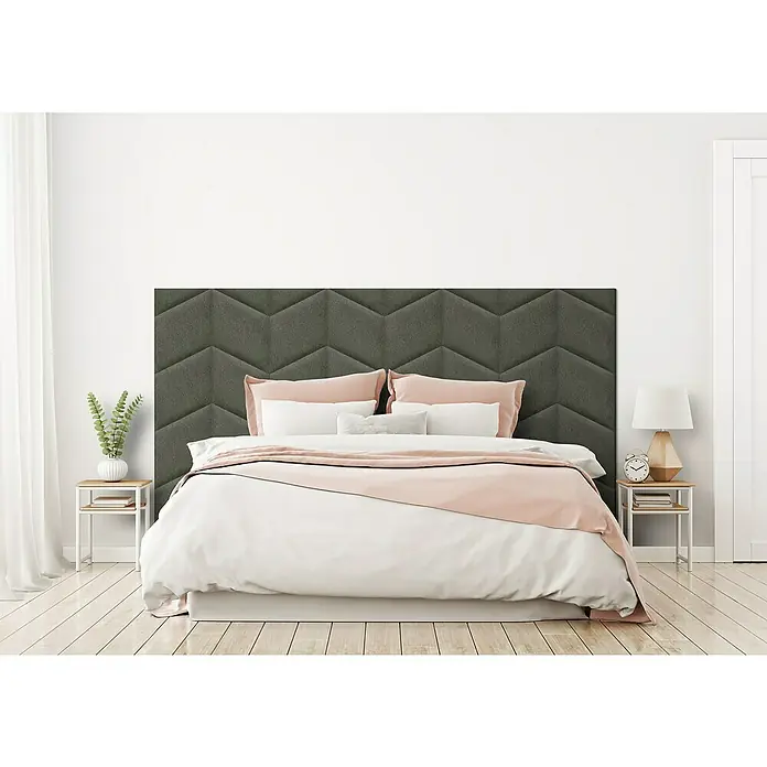 Fllow Deko-Wandpolster Set Velvet C1 - 270 x 150 cm, Anthrazit - Stimmungsaufnahme