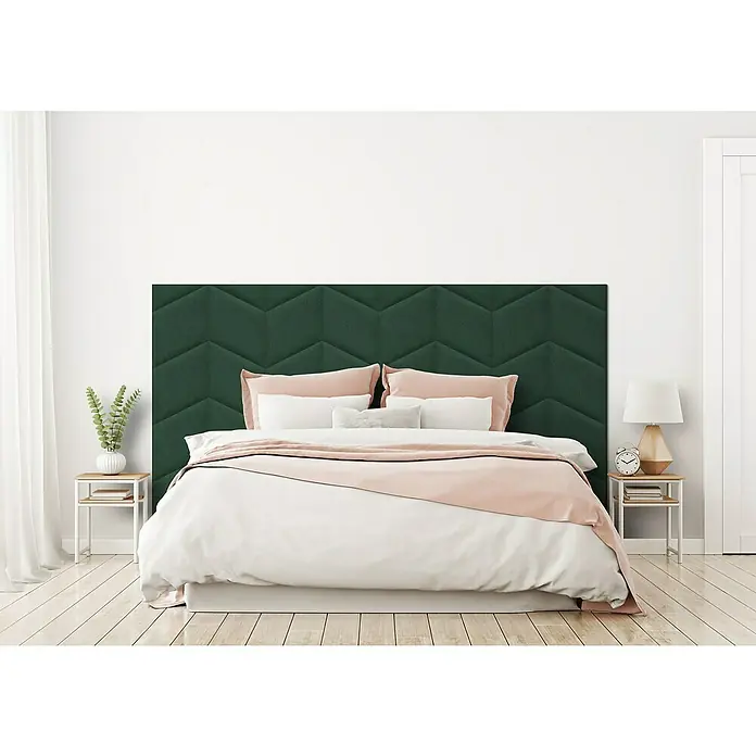 Fllow Deko-Wandpolster Set Velvet C1 - 270 x 150 cm, Grün - Stimmungsaufnahme