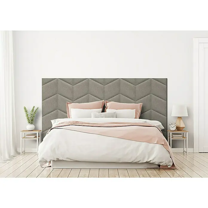 Fllow Deko-Wandpolster Set Velvet C1 - 270 x 150 cm, Taupe - Stimmungsaufnahme
