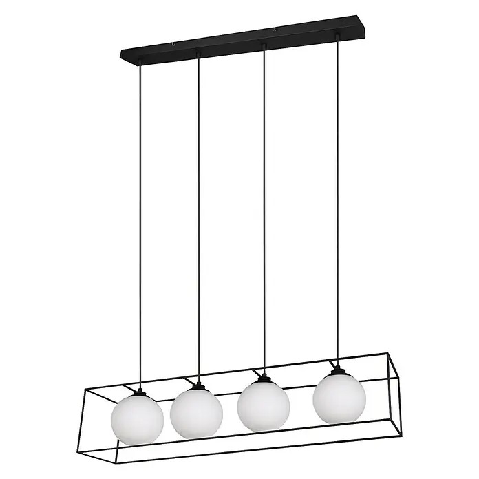 Trio Lighting Lámpara colgante Gabbia - 40 W, L x An x Al: 20 x 100 x 150 cm, Negro, E14 - Vista angular