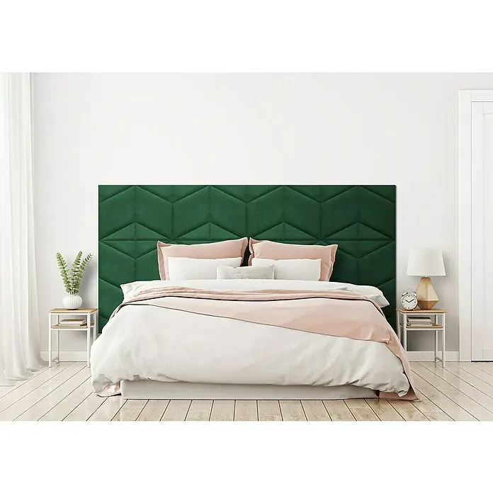 Fllow Deko-Wandpolster Set Velvet C2 - 270 x 150 cm, Grün - Stimmungsaufnahme