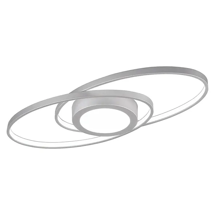 Trio Lighting Plafón LED Galaxy - 27 W, L x An x Al: 23 x 57 x 4 cm, Titanio, Blanco cálido - Vista ascendente