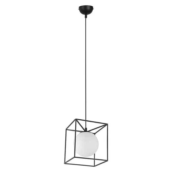 Trio Lighting Lámpara colgante Gabbia - 40 W, L x An x Al: 20 x 20 x 150 cm, Negro, E27 - Vista angular