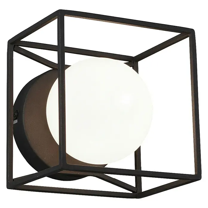 Trio Lighting Aplique de pared Gabbia - 28 W, L x An x Al: 13 x 14 x 14 cm, Negro, G9 - Vista angular