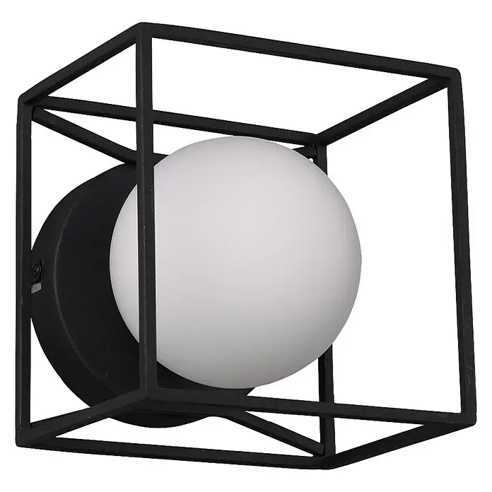 Trio Lighting Aplique de pared Gabbia - 28 W, L x An x Al: 13 x 14 x 14 cm, Negro, G9 - Vista angular