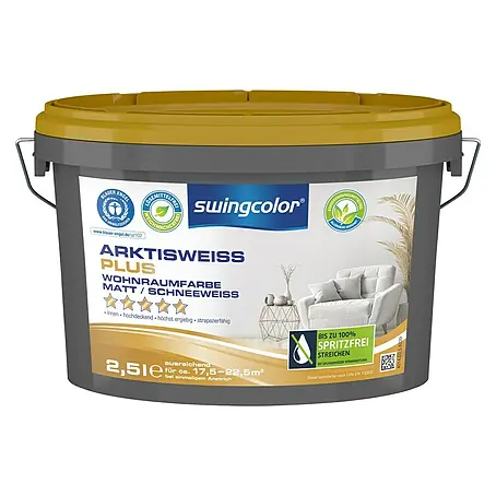 swingcolor  Wandfarbe Arktisweiß Plus