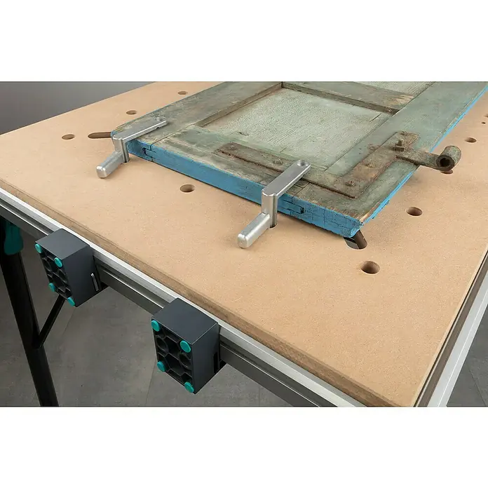 Wolfcraft Werkbank Master Work 1600 - L x B x H: 76,5 x 110 x 86,3 cm, Belastbarkeit: 120 kg - Detailaufnahme