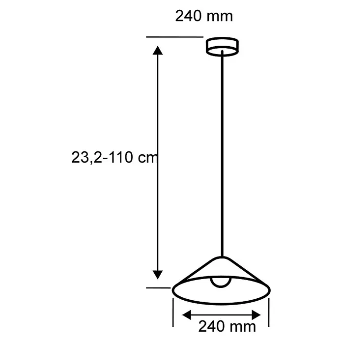 Paulmann Pendelleuchte Yva - Höhe: 110 cm - Skizze