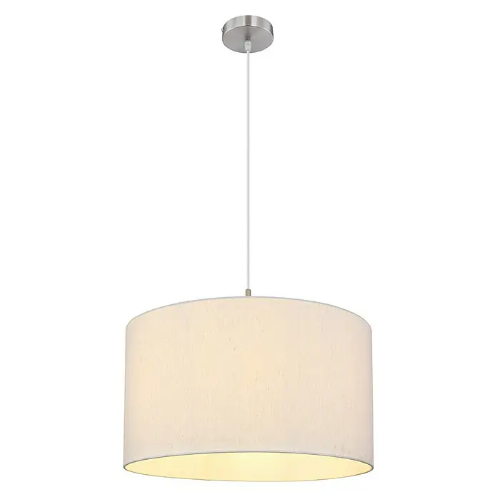 Globo Pendelleuchte rund Ava - 40 W, Ø x H: 40 x 140 cm, Sand, Nickel, E27 - Vorderansicht