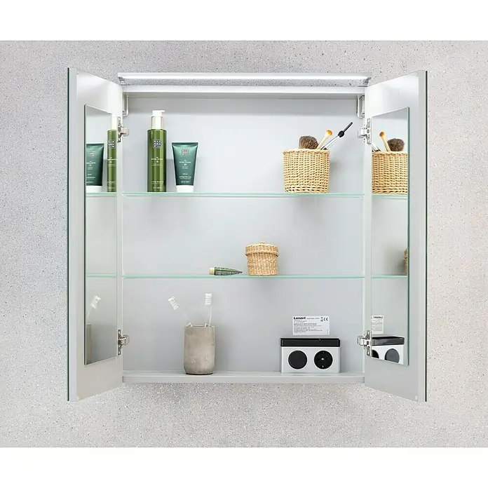 Camargue Stella LED-Spiegelschrank - B x H: 60 x 68,4 cm, Mit Beleuchtung, Spanplatte, Weiß - Stimmungsaufnahme