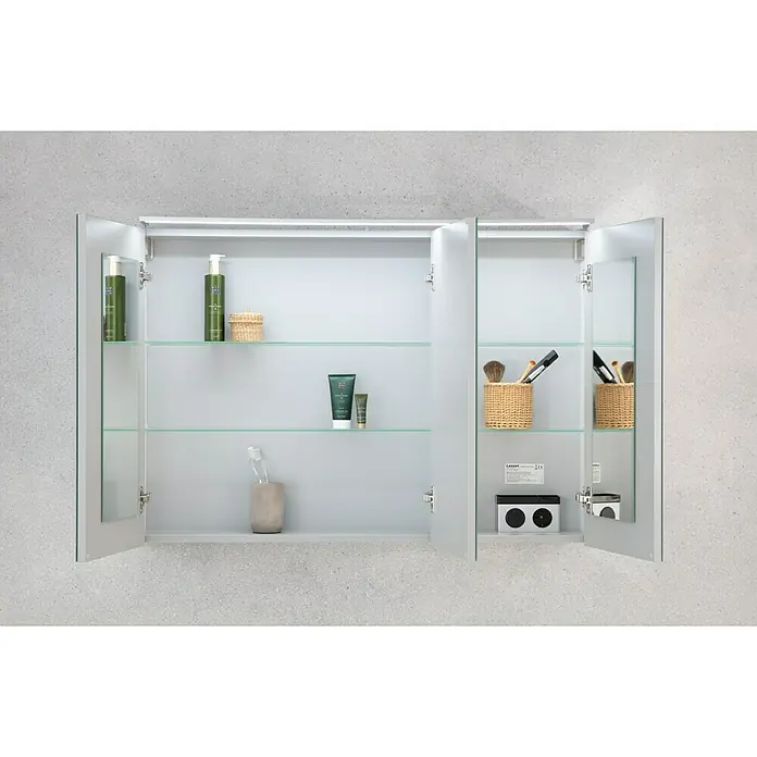 Camargue Stella LED-Spiegelschrank - B x H: 100 x 68,4 cm, Mit Beleuchtung, Spanplatte, Weiß - Stimmungsaufnahme