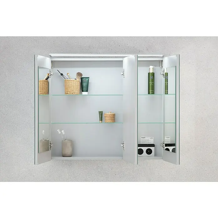 Camargue Stella LED-Spiegelschrank - B x H: 80 x 68,4 cm, Mit Beleuchtung, Spanplatte, Berg Eiche - Stimmungsaufnahme