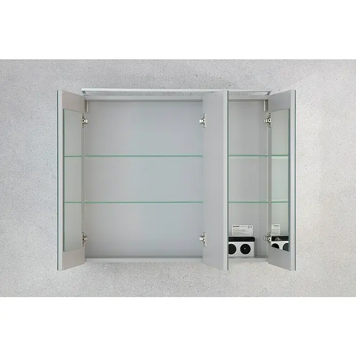 Camargue Stella LED-Spiegelschrank - B x H: 80 x 68,4 cm, Mit Beleuchtung, Spanplatte, Berg Eiche - Stimmungsaufnahme