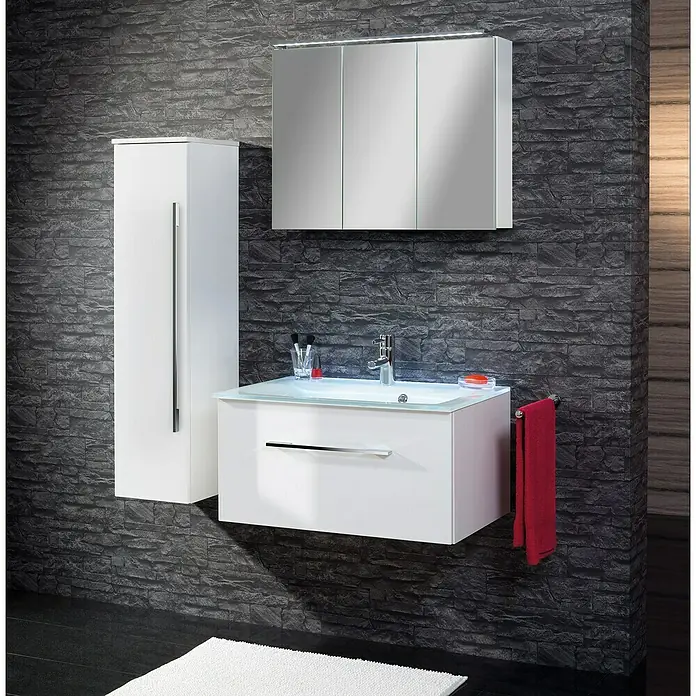 Camargue Stella LED-Spiegelschrank - B x H: 80 x 68,4 cm, Mit Beleuchtung, Spanplatte, Weiß - Stimmungsaufnahme